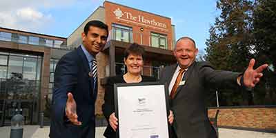 The Hawthorns Northampton Hospitality Assured Award Northamptonshire certificate